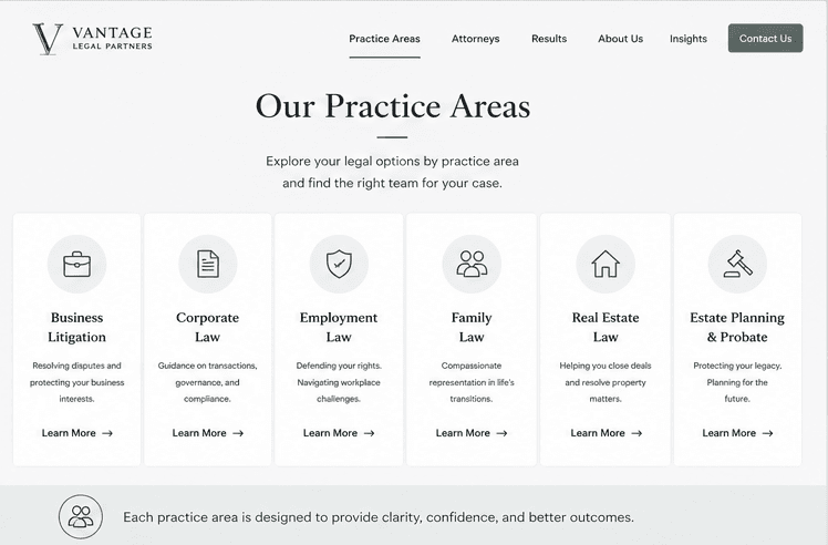 Vantage Legal Partners, case study detail